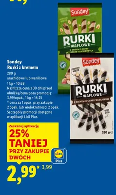 Rurki z kremem arachidowym promocja w Lidl