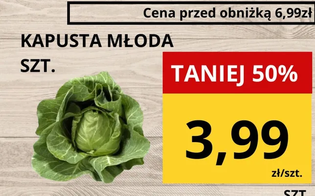 Kapusta młoda szt. promocja w Supeco
