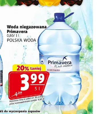 Woda niegazowana Primavera promocja w Prim Market