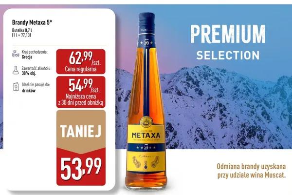 Brandy Metaxa 5* promocja w Aldi