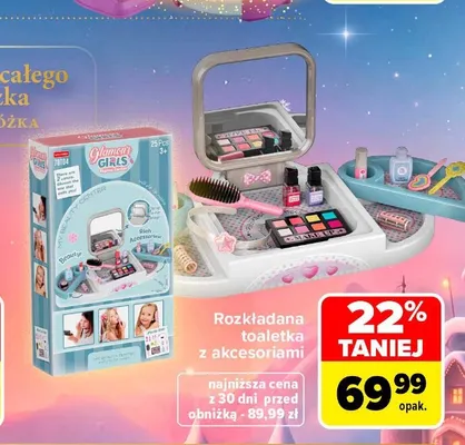Rozkładana toaletka z akcesoriami Glamour Girls promocja w Carrefour