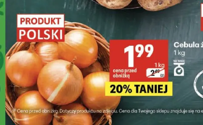 Cebula żółta polska promocja w Delikatesy Centrum