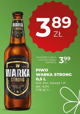 Piwo warka strong promocja w Duży Ben
