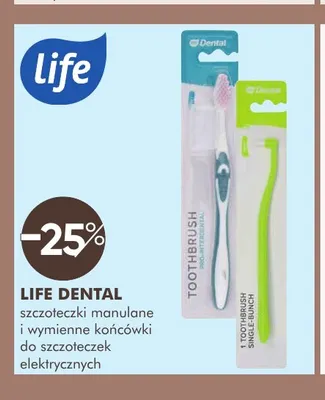 Szczoteczki manualne i wymienne końcówki do szczoteczek elektrycznych Life Dental promocja w Super-Pharm