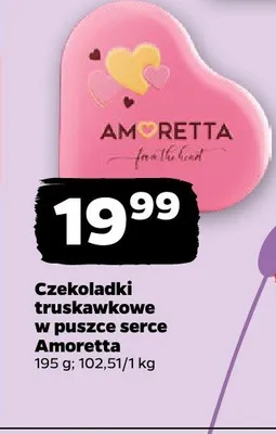 Czekoladki truskawkowe w puszce serce Amoretta promocja w Netto