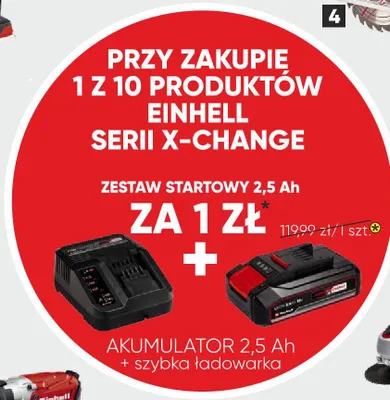 Zestaw startowy 2,5Ah akumulator + szybka ładowarka Einhell promocja w Merkury Market