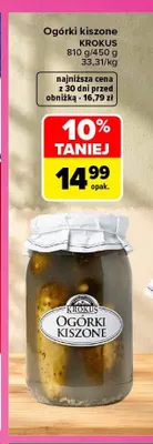 Ogórki kiszone Krokus promocja w Carrefour
