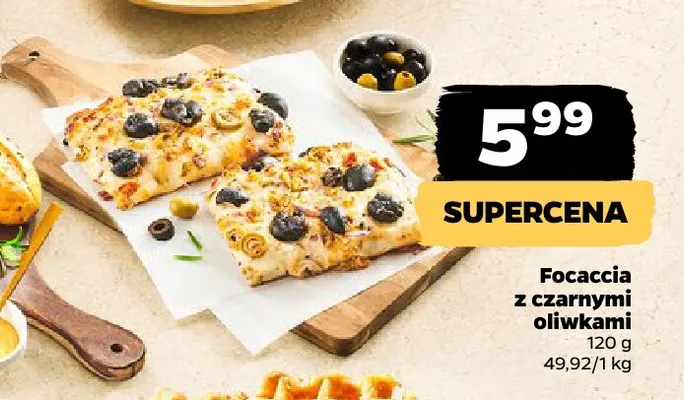 Focaccia z czarnymi oliwkami promocja w Netto