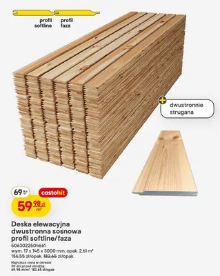 Deska elewacyjna dwustronna sosnowa profil softline/faza promocja w Castorama