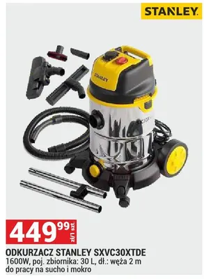 Odkurzacz Stanley SXVC30XTDE 1600W 30l promocja w Merkury Market
