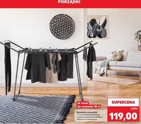 Suszarka na pranie z 2 uchwytami na bieliznę, z antypoślizgowymi nóżkami, odporna na rdzewienie promocja w Kaufland