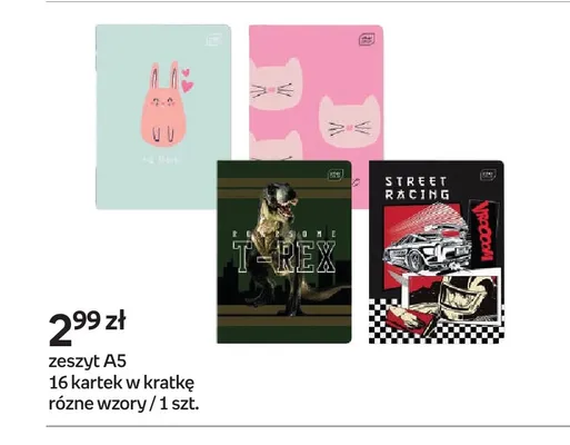 Zeszyt A5 16 kartek w kratkę promocja w Empik