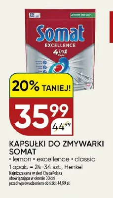 Kapsułki do zmywarki Somat lemon promocja w Chata Polska