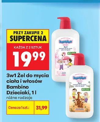 3w1 Żel do mycia ciała i włosów Bambino Dzieciaki promocja w Biedronka