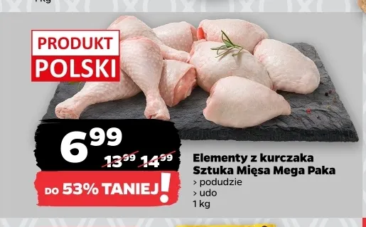 Elementy z kurczaka udo Sztuka Mięsa Mega Paka promocja w Netto