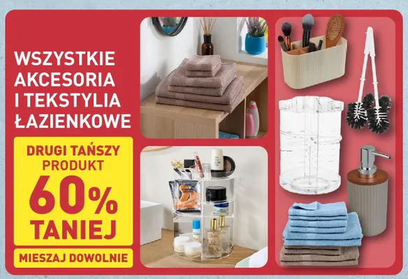 Akcesoria i tekstylia łazienkowe promocja w Aldi