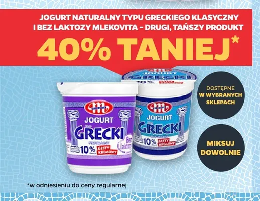 Jogurt naturalny typu greckiego bez laktozy Mlekovita promocja w Netto