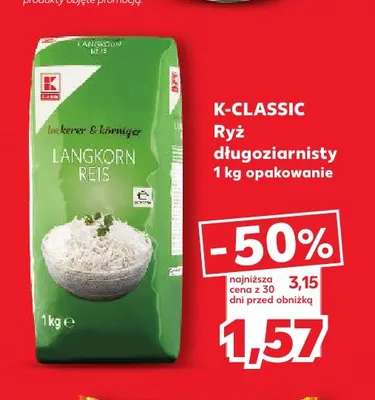 Ryż długoziarnisty K-Classic promocja w Kaufland