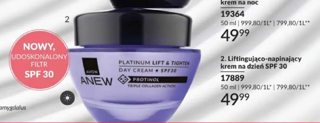 Liftingująco-napinający krem na dzień SPF 30 Avon Anew promocja w AVON