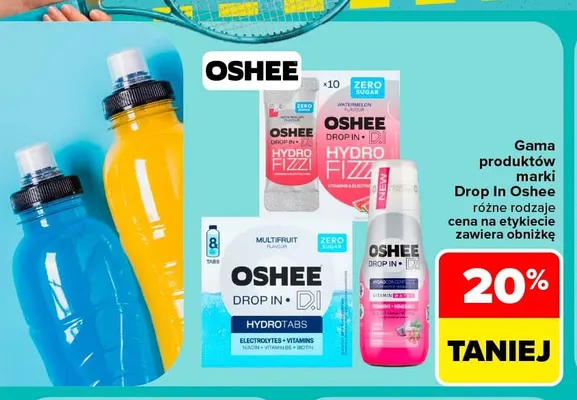 Elektrolity w proszku Oshee Drop In Hydro Fizzi Watermelon 10-pak promocja w Carrefour Market