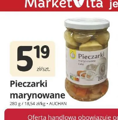 Pieczarki marynowane Auchan promocja w Marketvita
