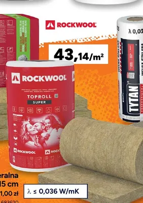 Wełna mineralna Toproll Super 15 cm Rockwool promocja w Bricoman