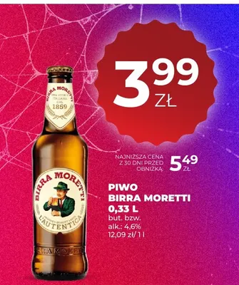 Piwo Birra Moretti promocja w Duży Ben