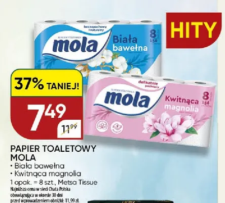 Papier toaletowy Mola kwitnąca magnolia 8-pak promocja w Chata Polska