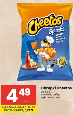 Chrupki Cheetos Spirals Cheese with ketchup promocja w Delikatesy Centrum