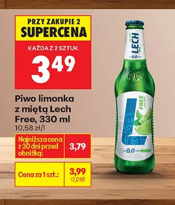 Piwo limonka z miętą Free promocja w Biedronka