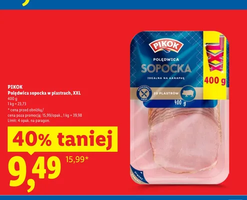Polędwica sopocka w plastrach Pikok XXL promocja w Lidl