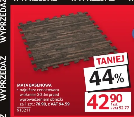 Mata basenowa promocja w Selgros