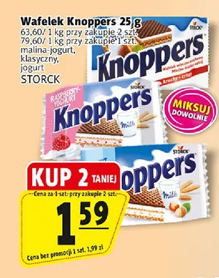 Wafelek Knoppers malina-jogurt promocja w Prim Market