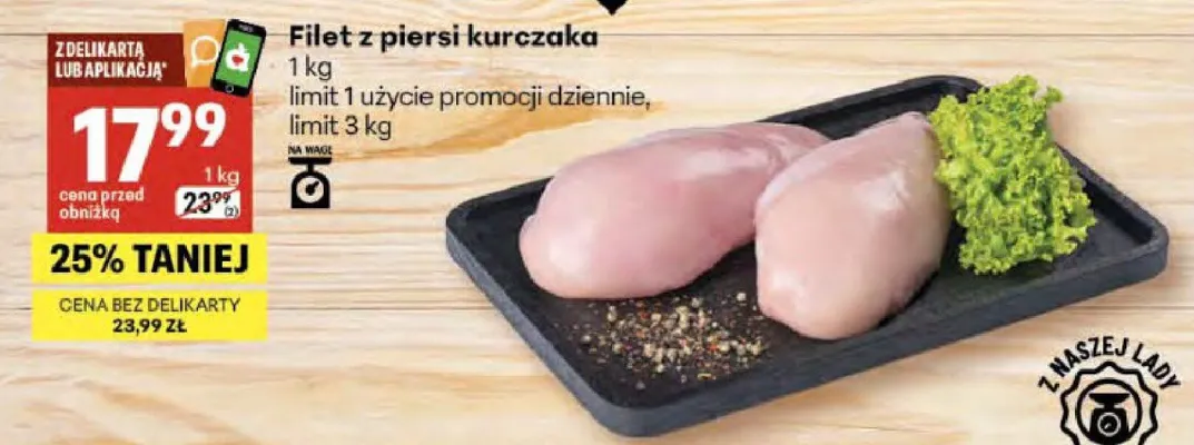 Filet z piersi kurczaka promocja w Delikatesy Centrum
