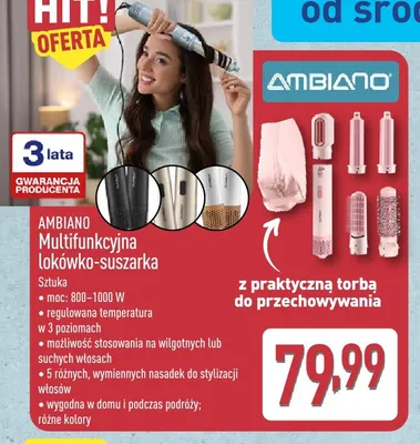 Multifunkcyjna lokówko-suszarka Ambiano promocja w Aldi