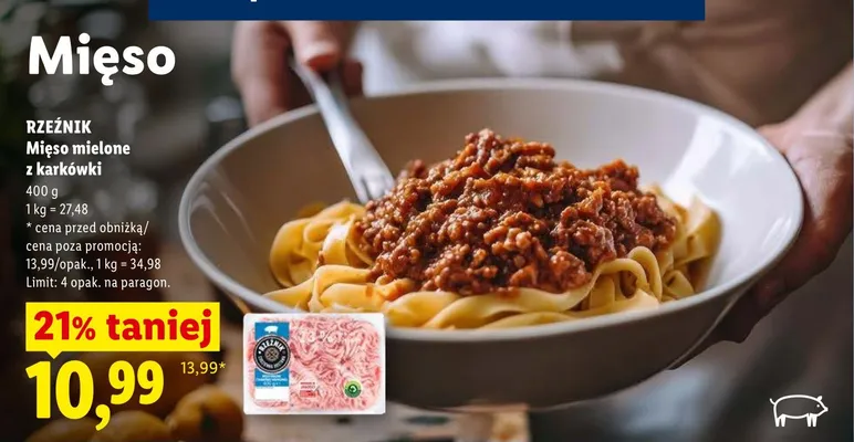 Mięso mielone z karkówki Rzeźnik promocja w Lidl