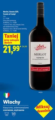Wino Merlot Veneto IGP Casale ai Campi czerwone wytrawne promocja w Lidl