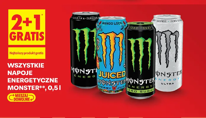 Napój energetyczny Monster Energy Zero Sugar promocja w Biedronka