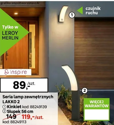 Seria lamp zewnętrznych LAKKO 2 słupek 56cm kod: 88249139 promocja w Leroy Merlin