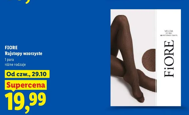 Rajstopy wzorzyste Fiore promocja w Lidl