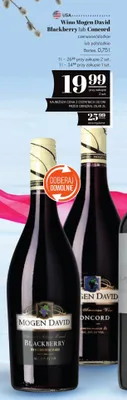 Wino Mogen David Blackberry czerwone/słodkie lub Concord czerwone/słodkie lub półsłodkie promocja w POLOmarket