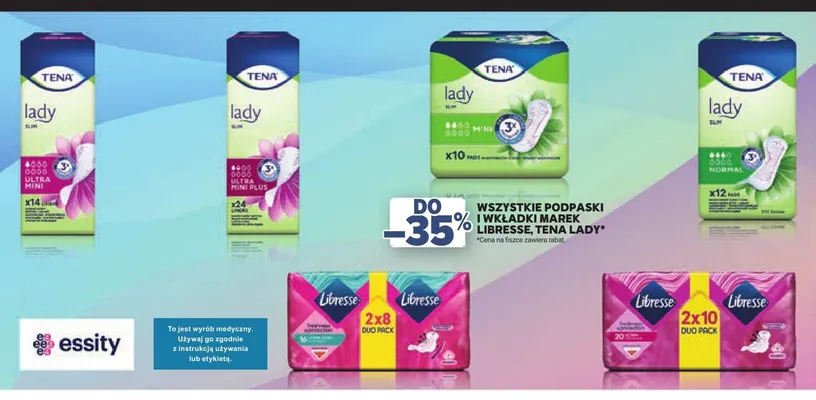 Wkładki TENA lady slim ultra mini plus promocja w Stokrotka