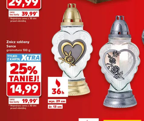 Znicz szklany Serce promocja w Kaufland