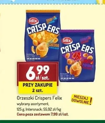 Orzeszki Crispers Felix Cheddar promocja w Avita