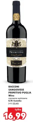 Wino sangiovese primitivo puglia czerwone wytrawne promocja w Kaufland
