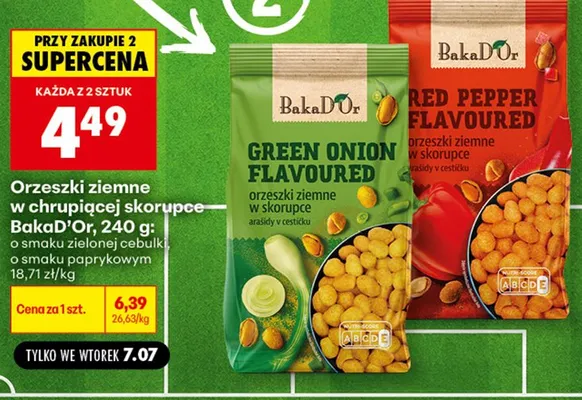 Orzeszki ziemne w chrupiącej skorupce o smaku zielonej cebulki BakaD'Or promocja w Biedronka