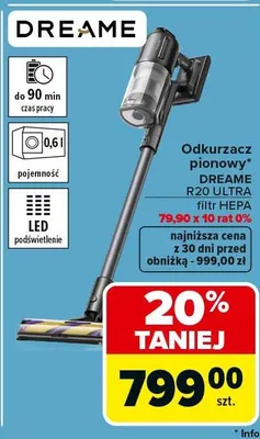 Odkurzacz pionowy Dreame R20 Ultra filtr HEPA promocja w Carrefour