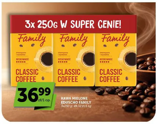 Kawa mielona Eduscho Family 3-pak 250 g promocja w ABC