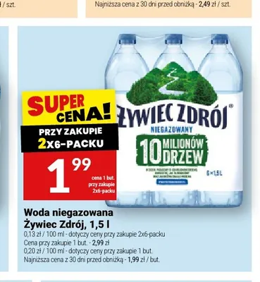 Woda niegazowana Żywiec Zdrój promocja w Twój Market