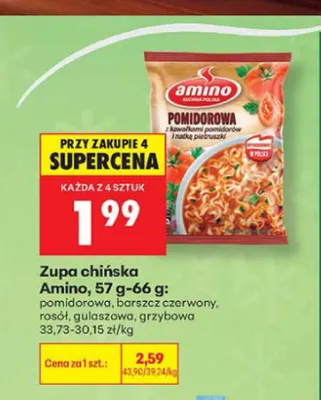Zupa chińska Amino barszcz czerwony promocja w Biedronka